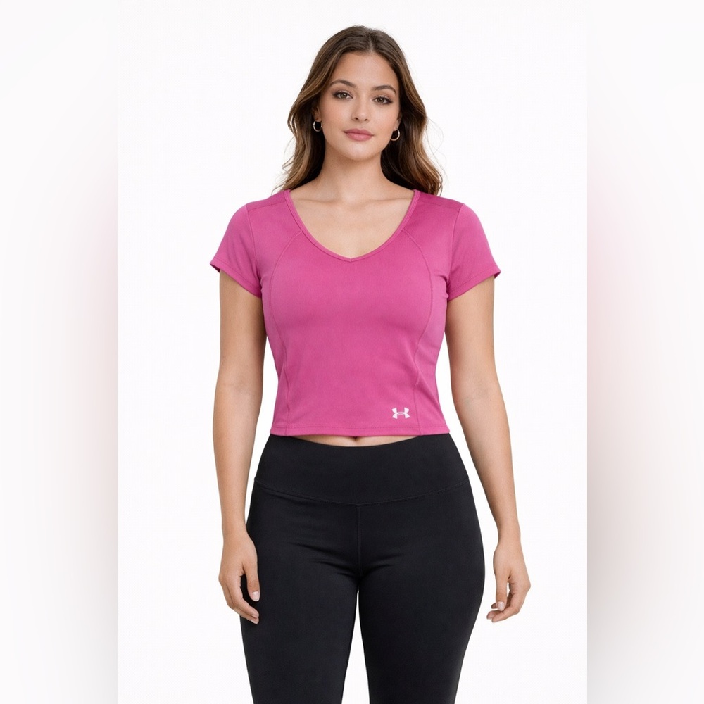 Under Armour Movement Fitted Cropped Training Top‎ Pink Size Small